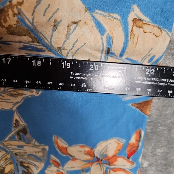 Soft Surroundings medium top blue floral short sleeve rayon spandex - Picture 5 of 9